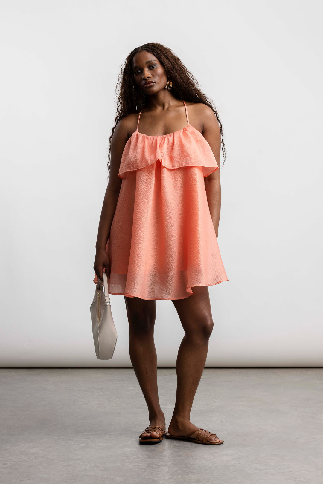 Anelisa Sheer Frill Mini _ 165864 _ Orange