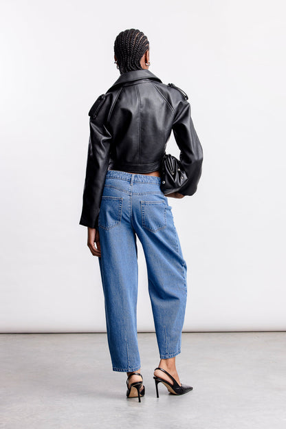 Bronwyn Barrel Leg Denim _ 167701 _ Blue Denim
