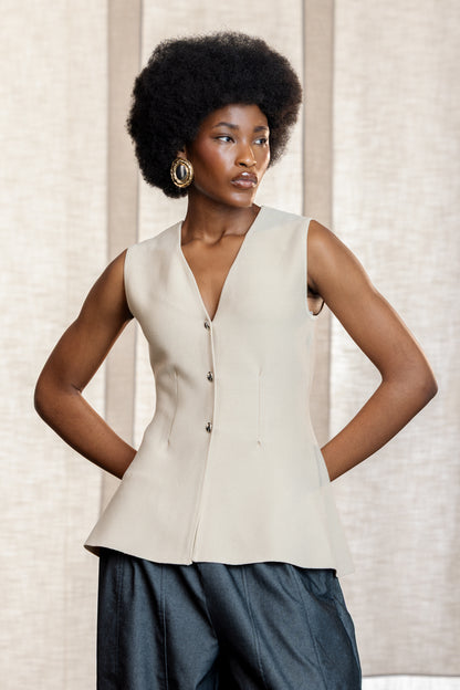 Kristen Sleeveless Peplum Cardigan