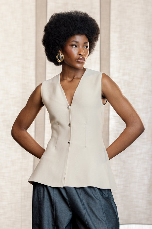 Kristen Sleeveless Peplum Cardigan
