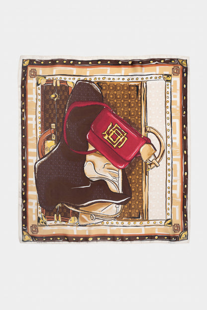 Banele Art Satin Scarf _ 161934 _ Stone