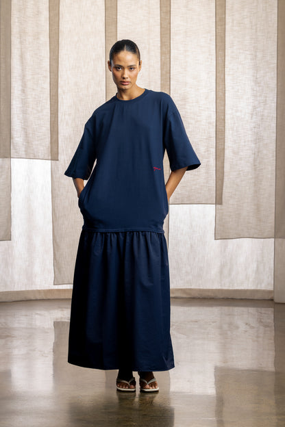 Whardah Knit Woven T-Shirt Maxi