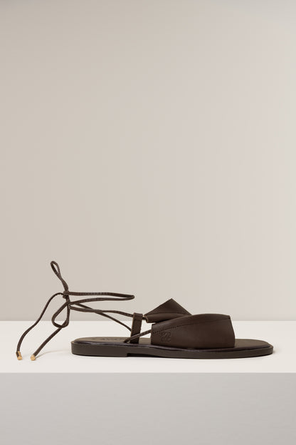 Nolundi Ankle Leather Tie Sandals