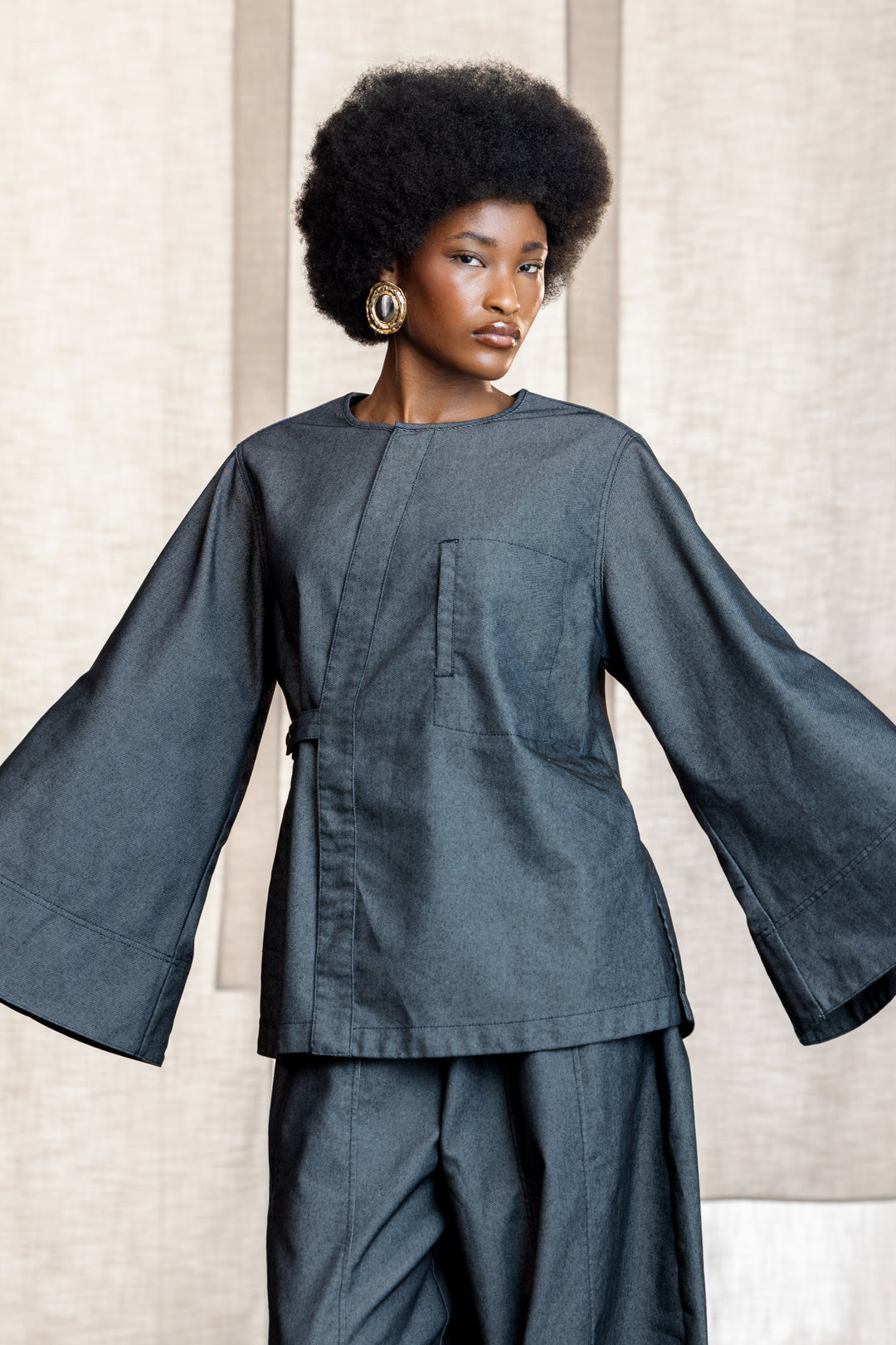 Kaya LS Denim Kimono Shirt