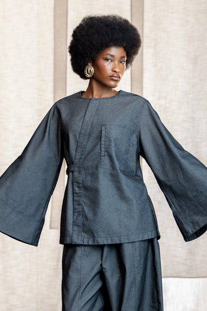 Kaya LS Denim Kimono Shirt
