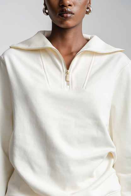 Catherine 1/4 Zip Sweatshirt _ 160256 _ Ecru