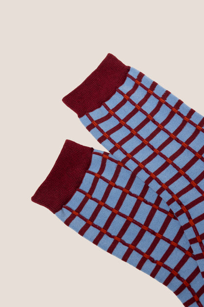 Imra Check Textured Socks