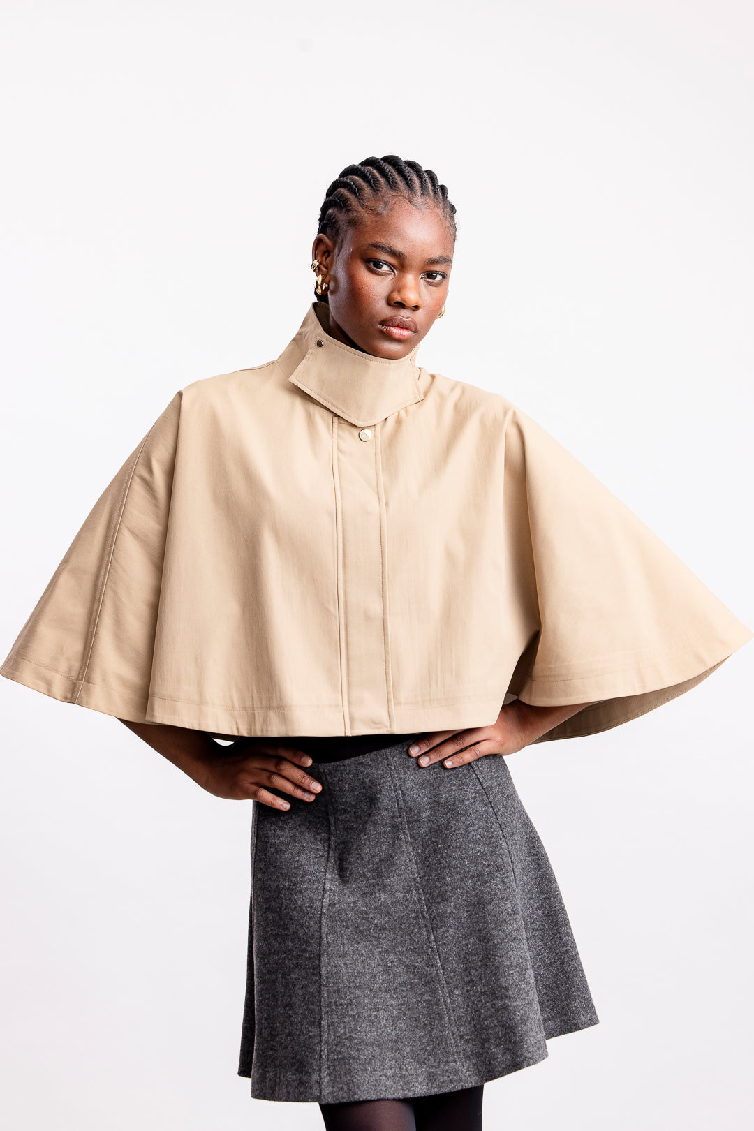 Anele Cape Jacket _ 164235 _ Stone