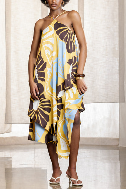 Pamela Hanky Hem Halterneck Dress