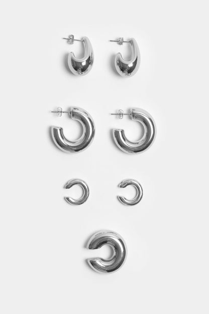 Zamo 3pk Stackable Earrings _ 161287 _ Silver