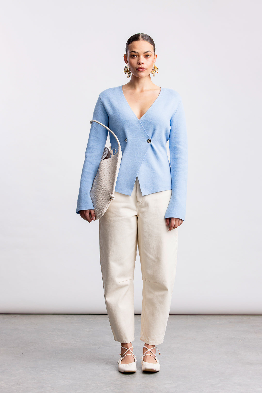 Samantha Cardigan _ 162771 _ Blue Texture
