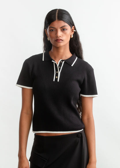 Mich Collar Ballerina Sleeve _ 158795 _ Black Texture