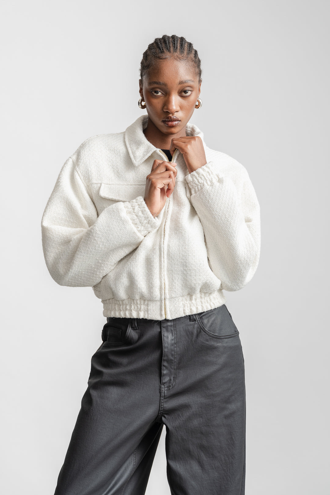 Elzaan Boucle Bomber _ 161448 _ Milk