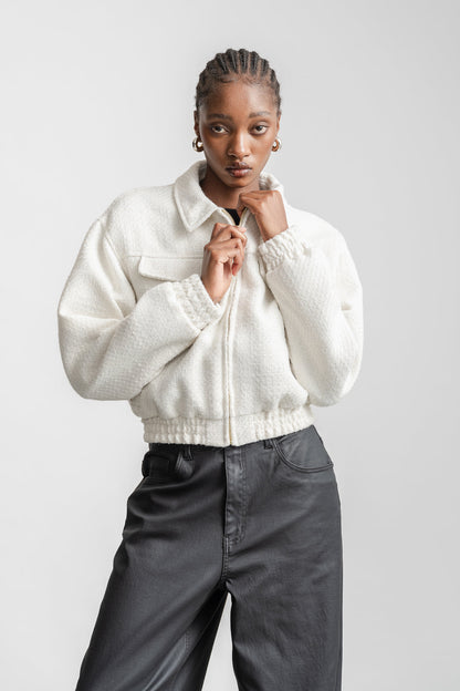 Elzaan Boucle Bomber _ 161448 _ Milk
