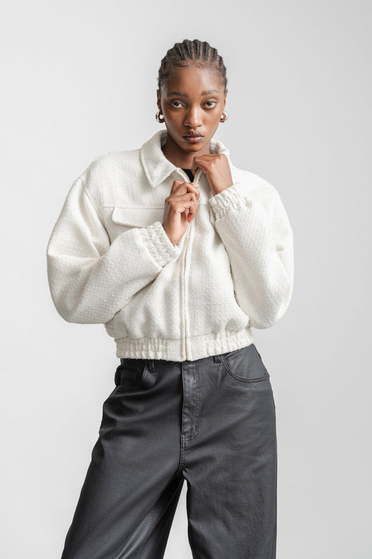 Elzaan Boucle Bomber _ 161448 _ Milk