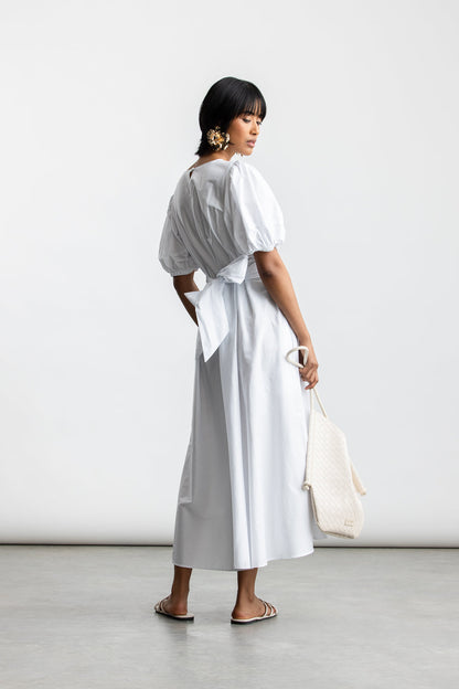 Kavita Puff Sleeve Midi _ 173160 _ White