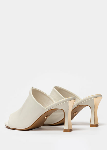 Elle Mule Heel _ 167786 _ Cream