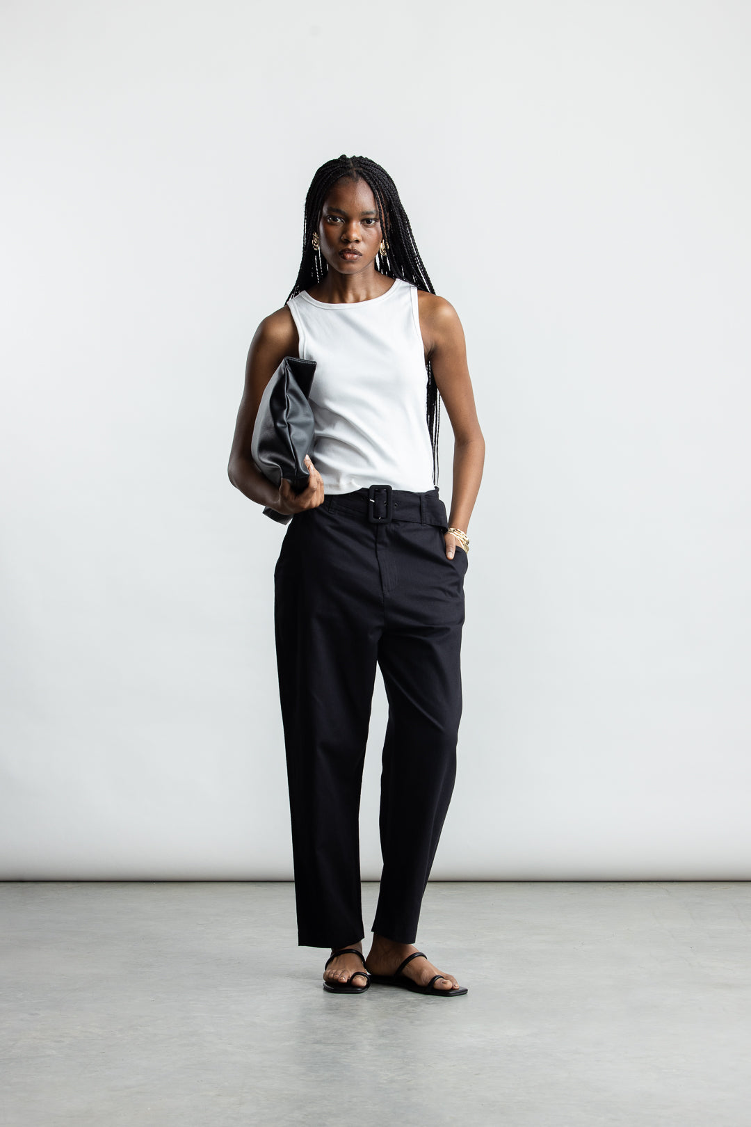 Sienna Tapered Pants _ 167796 _ Black Texture