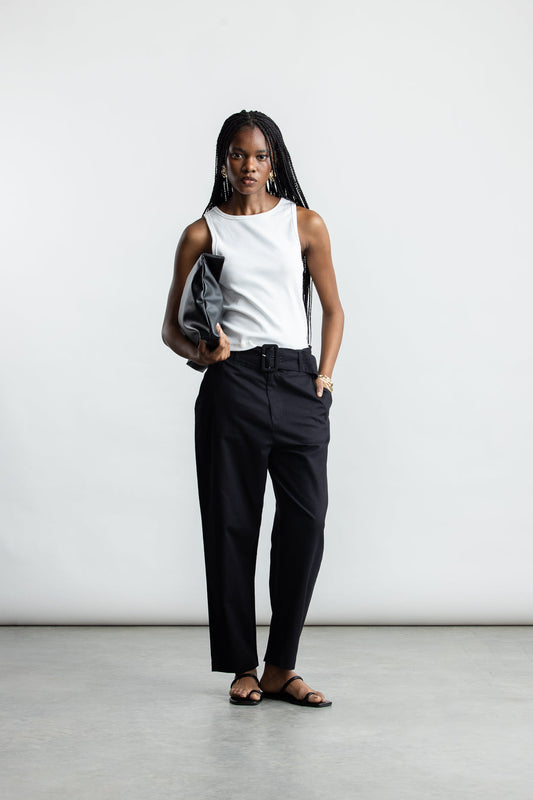 Sienna Tapered Pants _ 167796 _ Black Texture