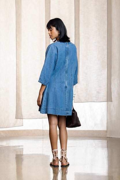 Lidza Denim Puff Sleeve Mini