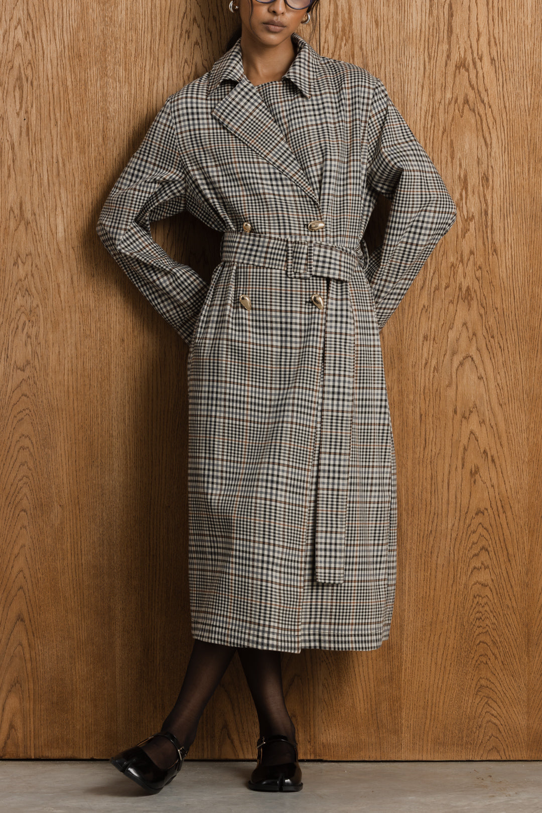 Tebogo Gold Button Trench Coat