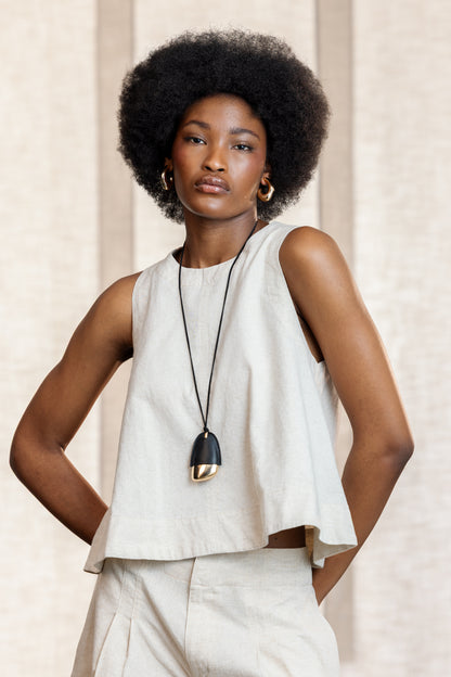 Kinsley Linen Blend Swing Top