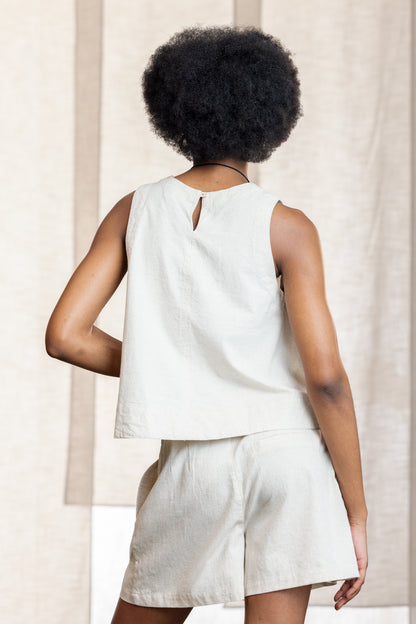 Kinsley Linen Blend Swing Top