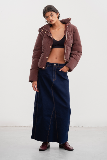 Ivy Denim Skirt _ 157597 _ Dark Blue