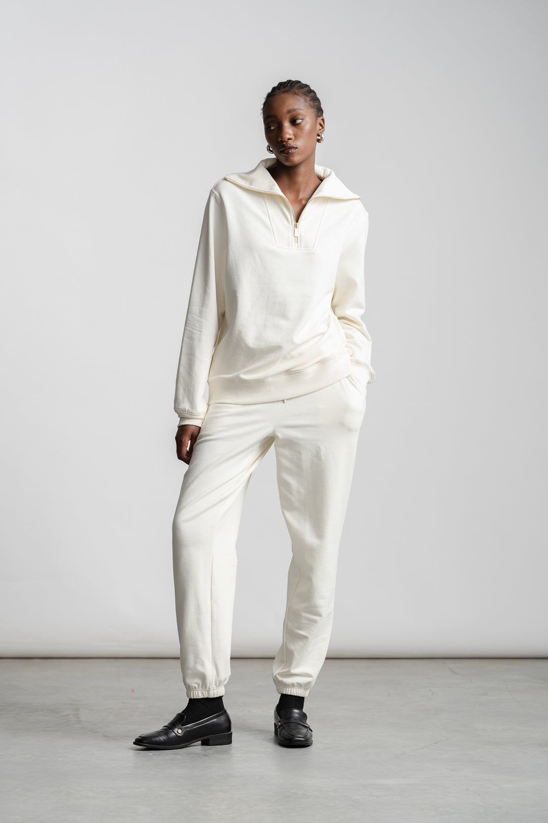 Catherine 1/4 Zip Sweatshirt _ 160256 _ Ecru